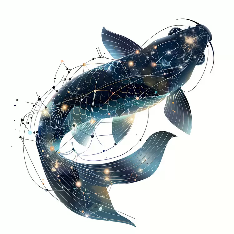 Gold Lines Astrology Pisces Zodiac symbols