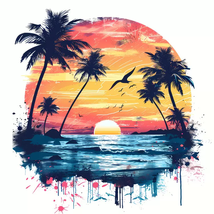 surreal Summer Begins brush water grunge