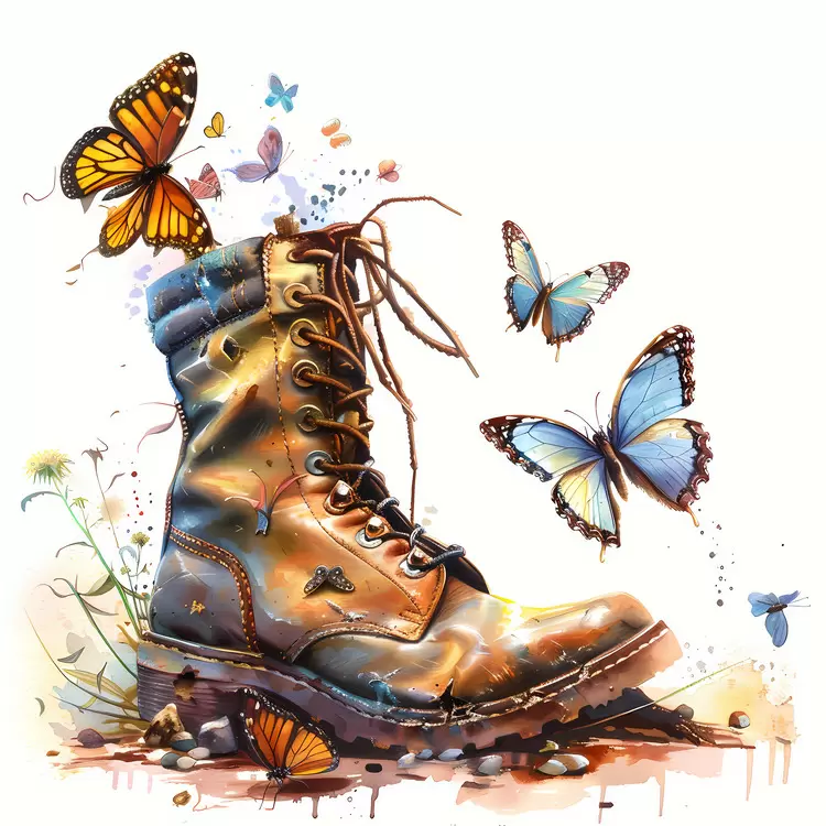 Vintage Watercolor Butterflies Comfortable Shoe