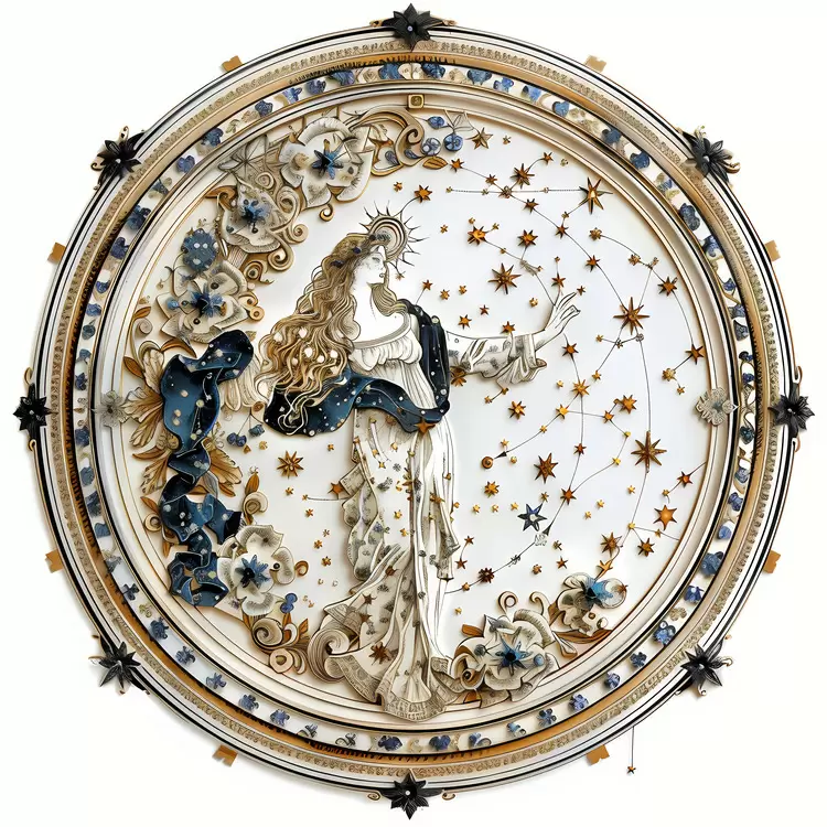 circular painted ornate clock wall