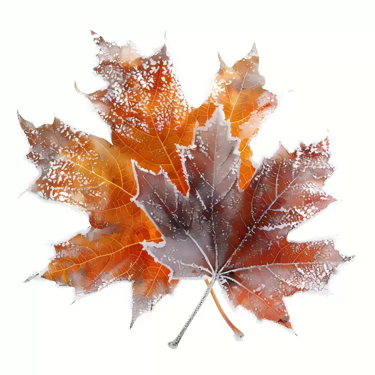 Cold weather Frozen maple leaf frost Maple tree Fall foliage