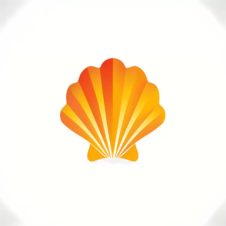 shiny surface seashell logo design bright color