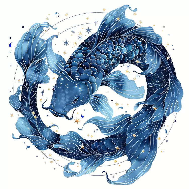 whimsical aquatic mystical koi otherworldly