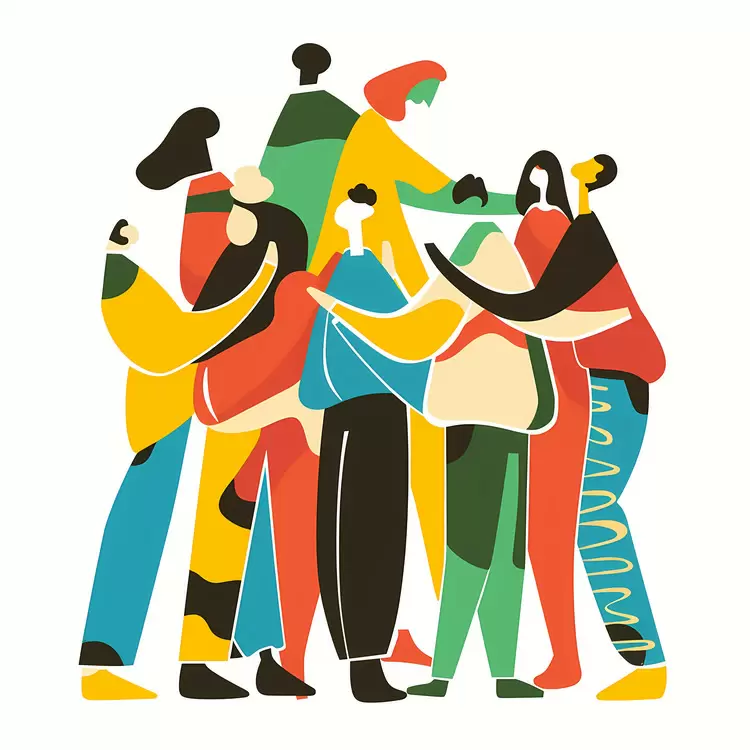family and friends group of friends and family people in group hugging humans