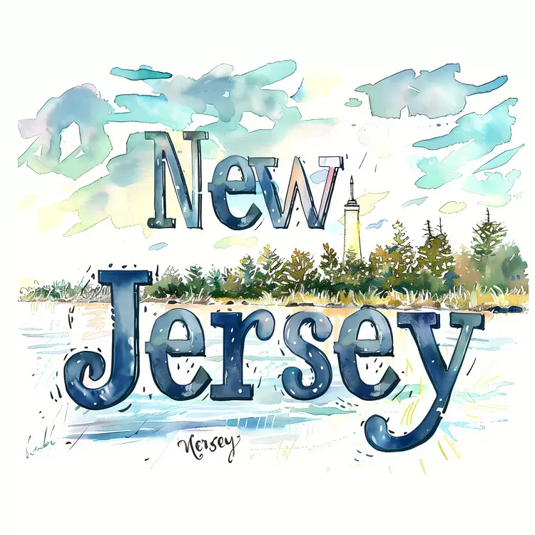 Floral Nature Abstract New Jersey Skyline