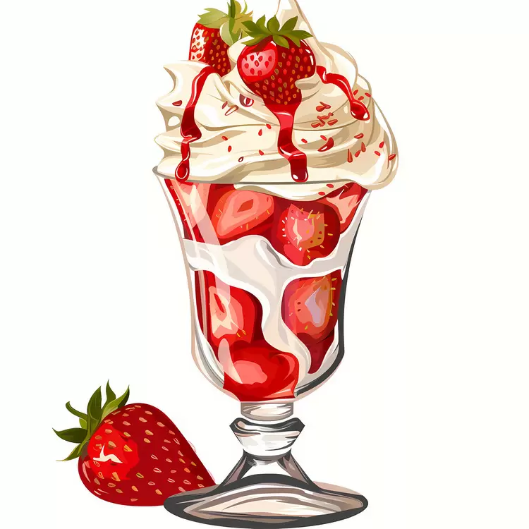 Refreshing Strawberry Sweet Glass Snack