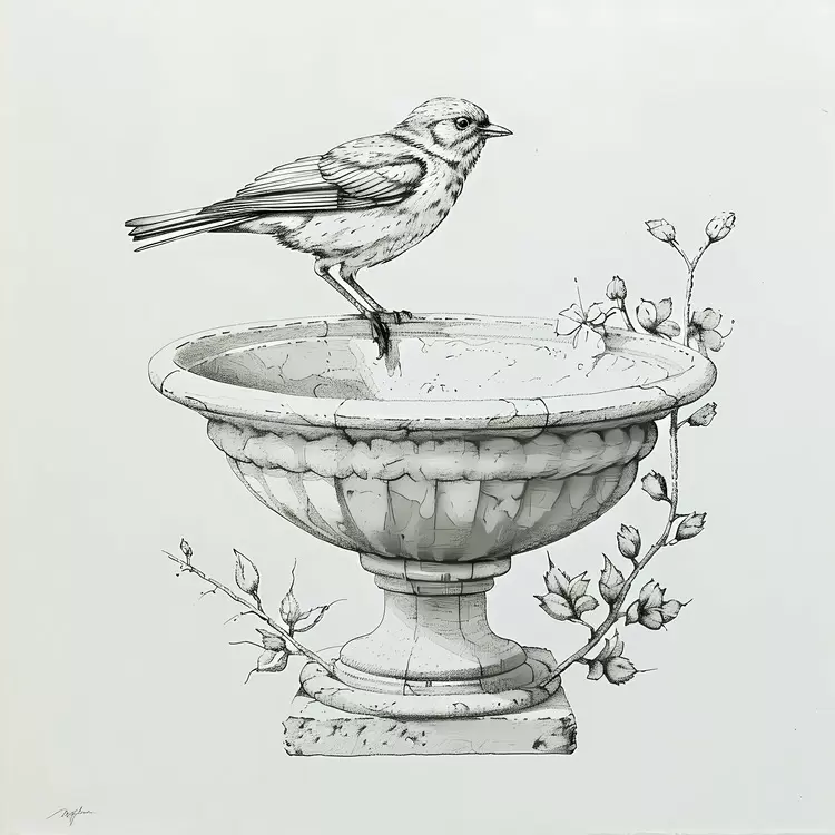 Ornamental Stone Bird Bath Water fountain Bower