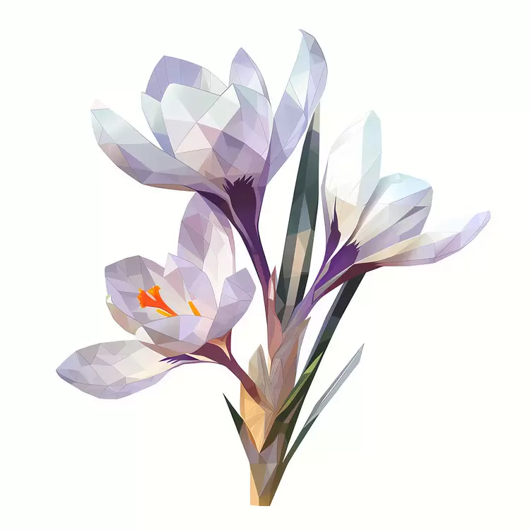 Flower Stylized Polygonal Pink Simple