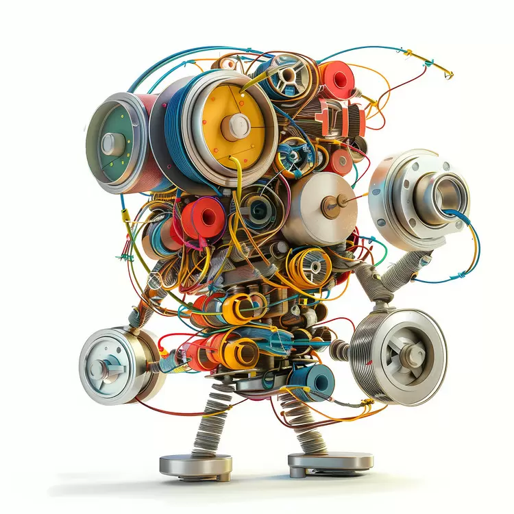 cogs electronic components gears robot wired