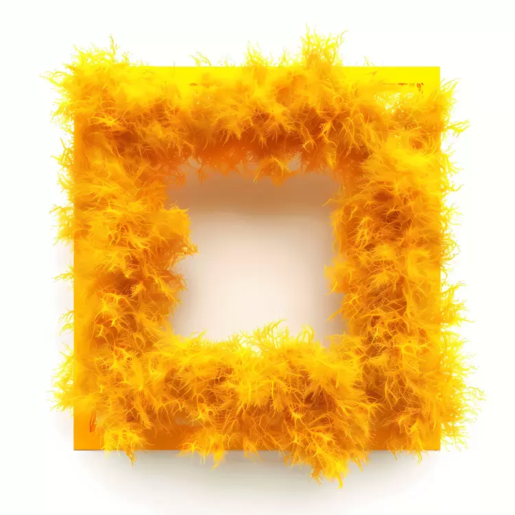 fluffy square frame decorative colorful frayed