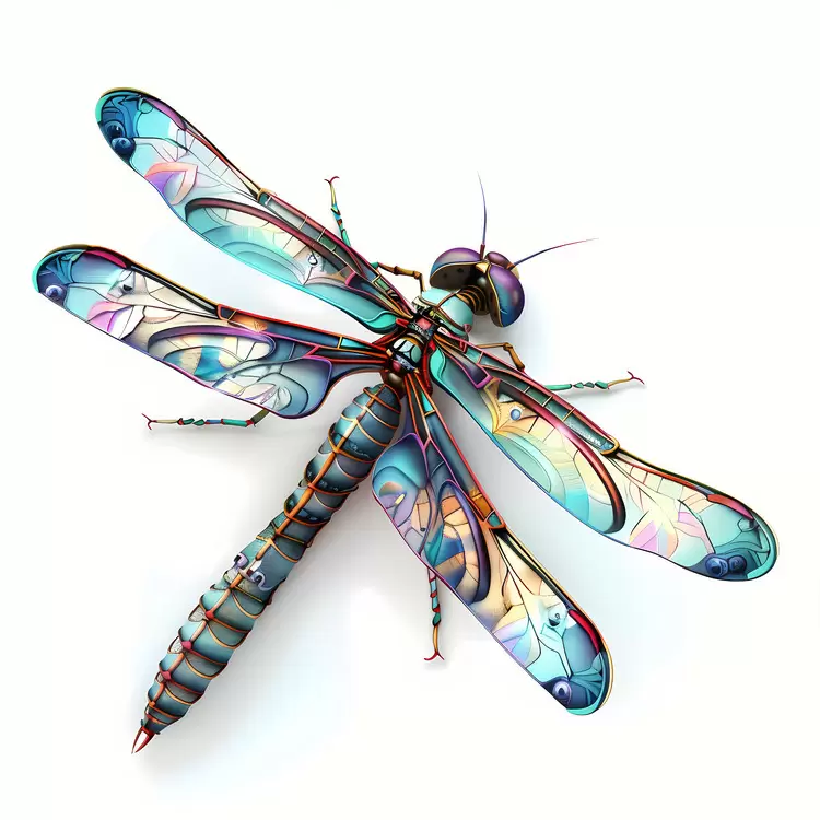 Delicate Dragonfly Metallic Glossy Iridescent