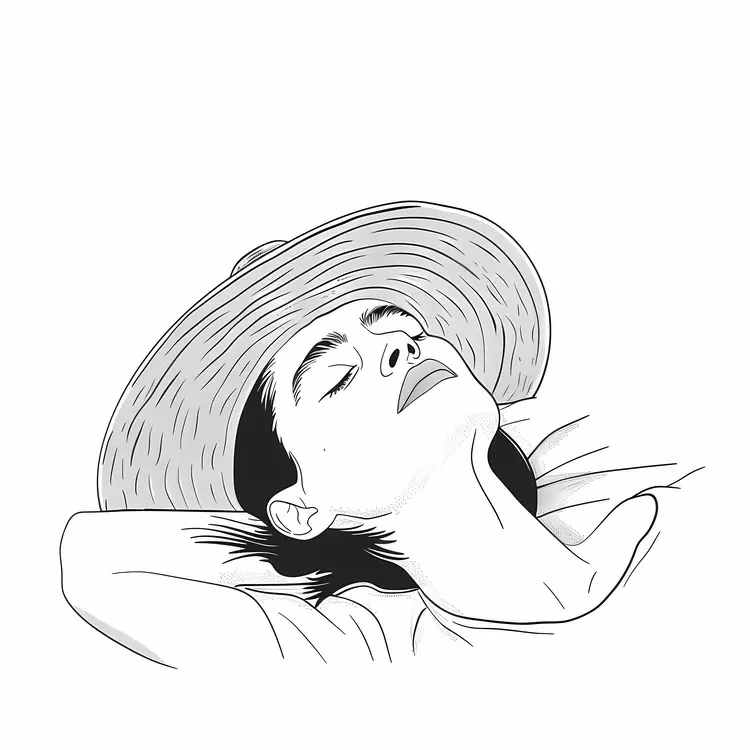 tranquility woman sleeping summer rest