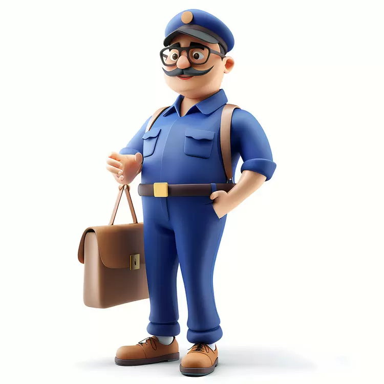 glasses uniform pants hat man