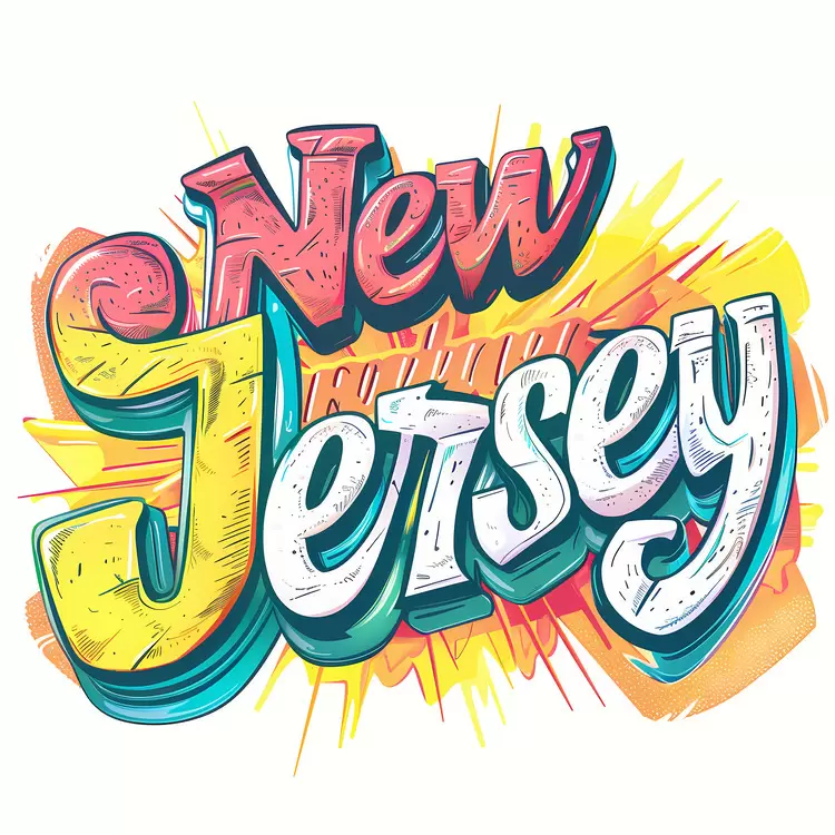 bubble New Jersey retro typography vintage