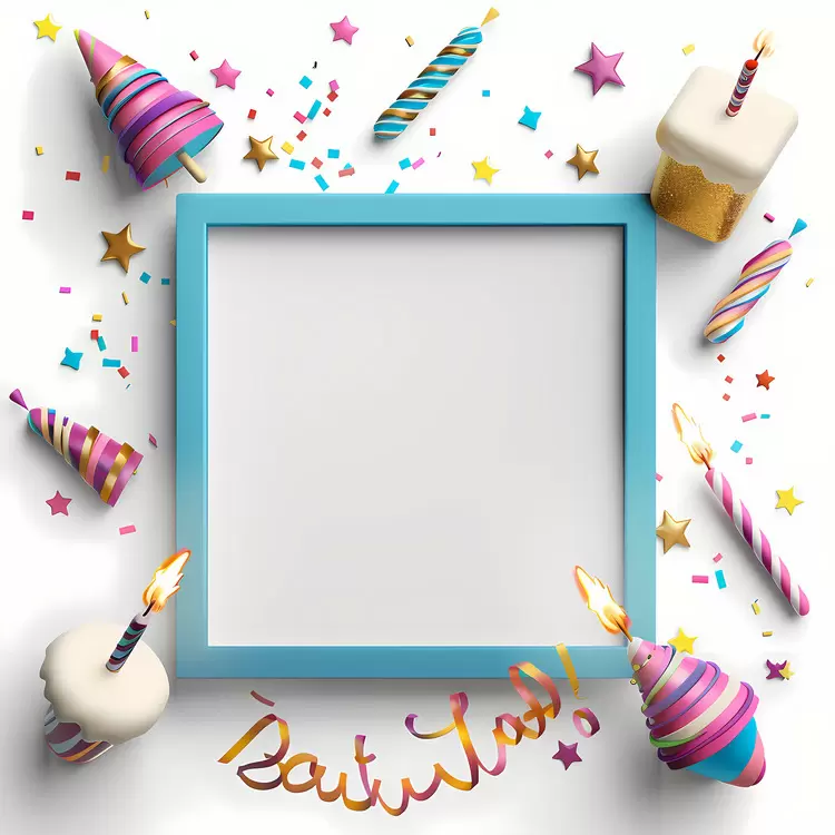 banner confetti cupcakes birthday frame