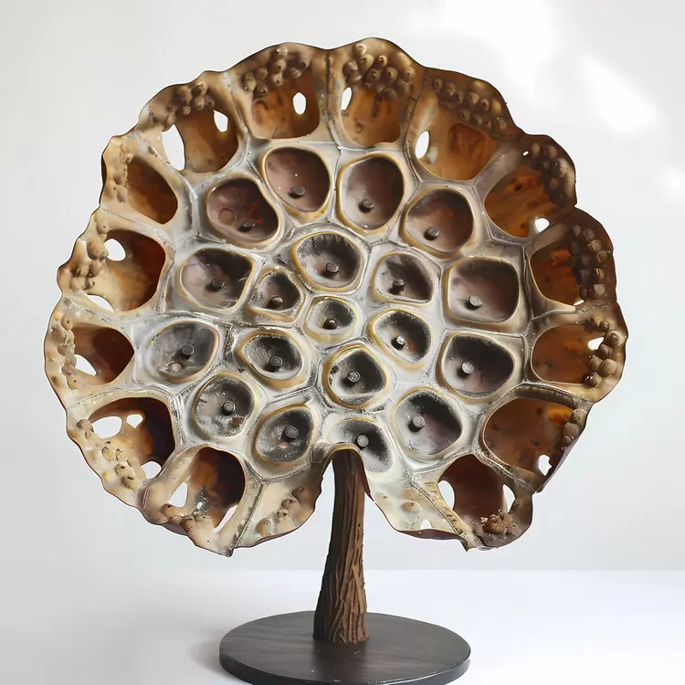 sculpture modern wood abstract string reels