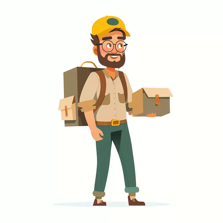 parcel deliveryman backpack transport package
