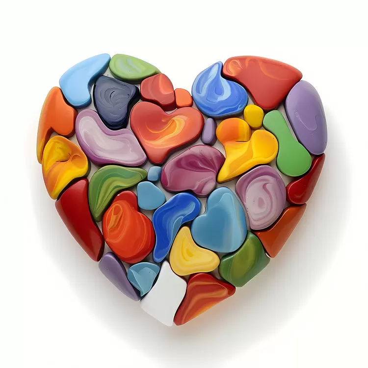 modern colorful abstract love heart