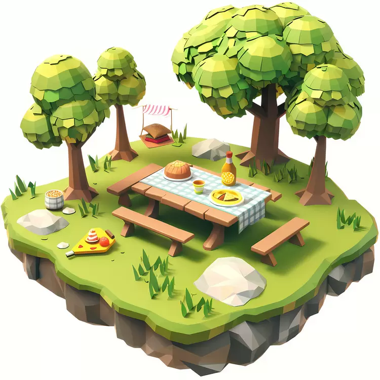 Cheerful Lowpoly Cartoon Texture Whimsical