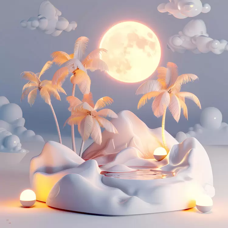 moon shine lighthouse summer night