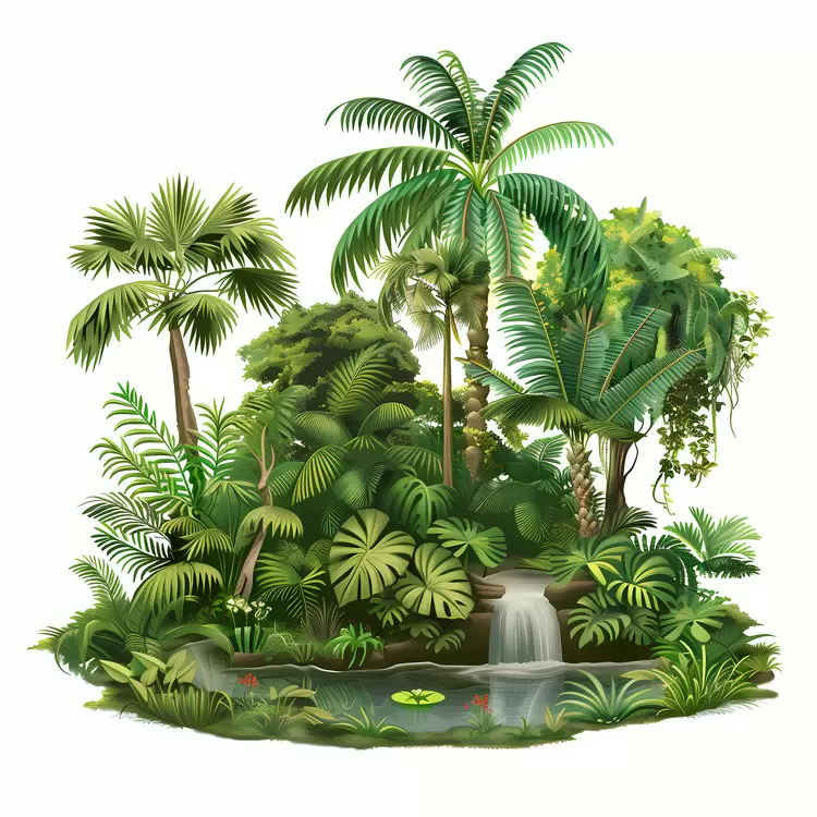 Lush jungle Vegetation Waterfalls tropical jungle Tropical forest