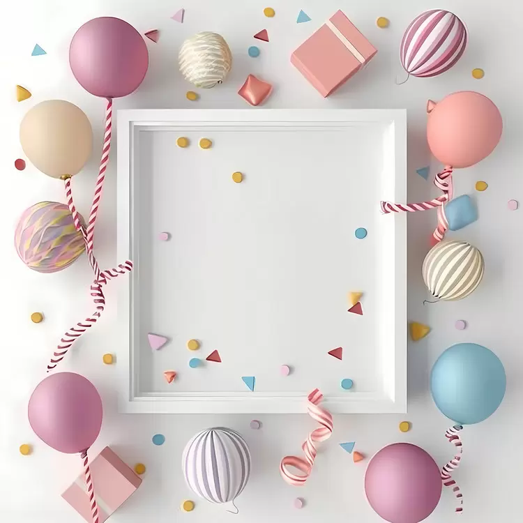 confetti cake gift wrapping celebration balloons