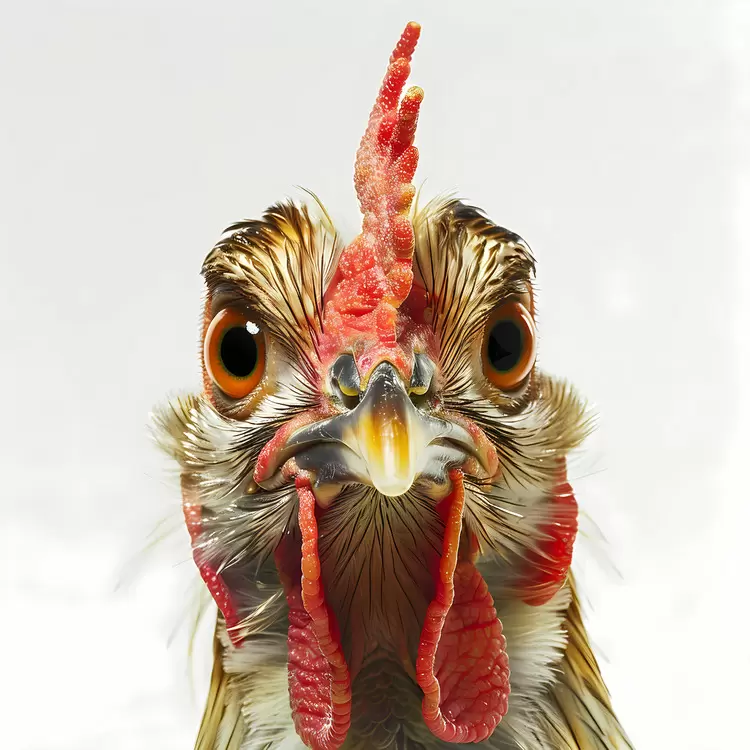 Eyes Red Hair rooster Skin
