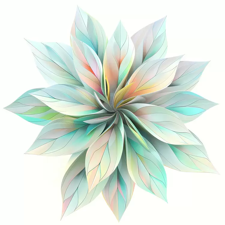 Art Stylized Green White Botanical