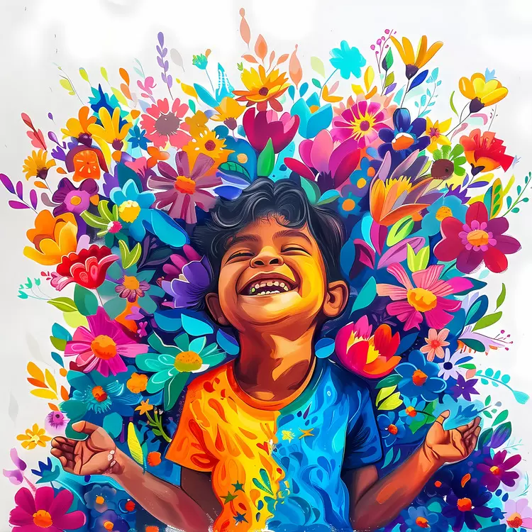 Playful Happy Childish Colored Smiling