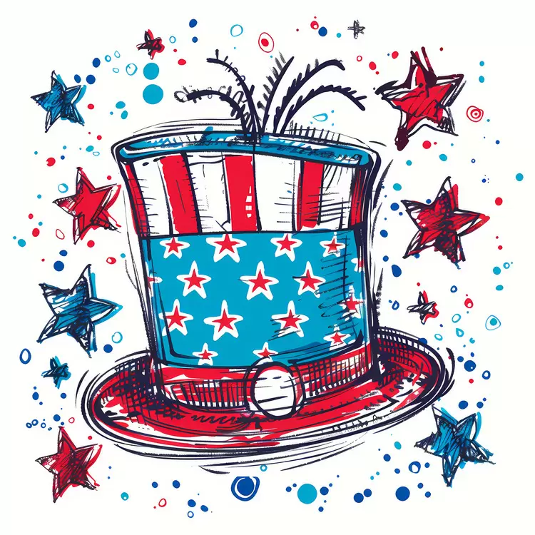 4th Of July july 4th celebration stars and stripes white patriotic hat