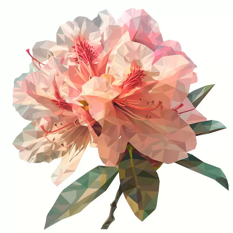 low poly floral artistic monochromatic bouquet