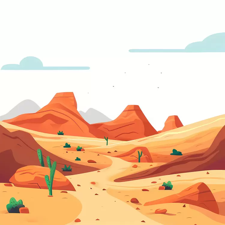 Dry desert Grasslands Dusty Cactus plants Desert dunes