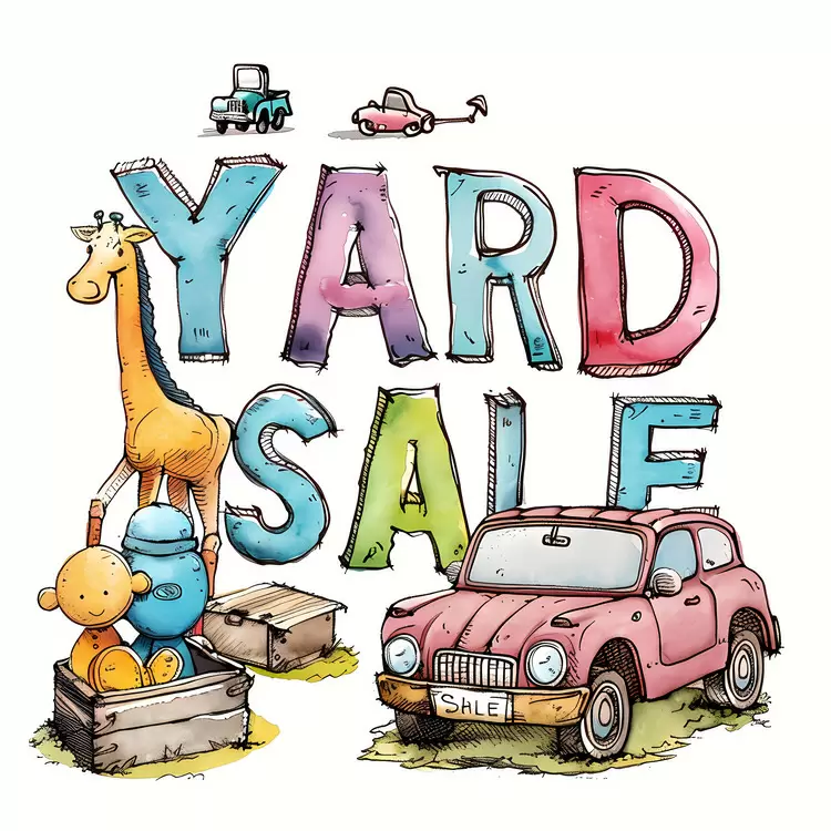 child's toy YARD SALE vehicle cute car