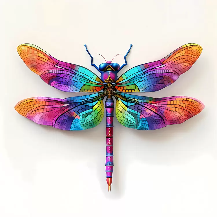 Dragonfly iridescent multicolored glimmering vibrant
