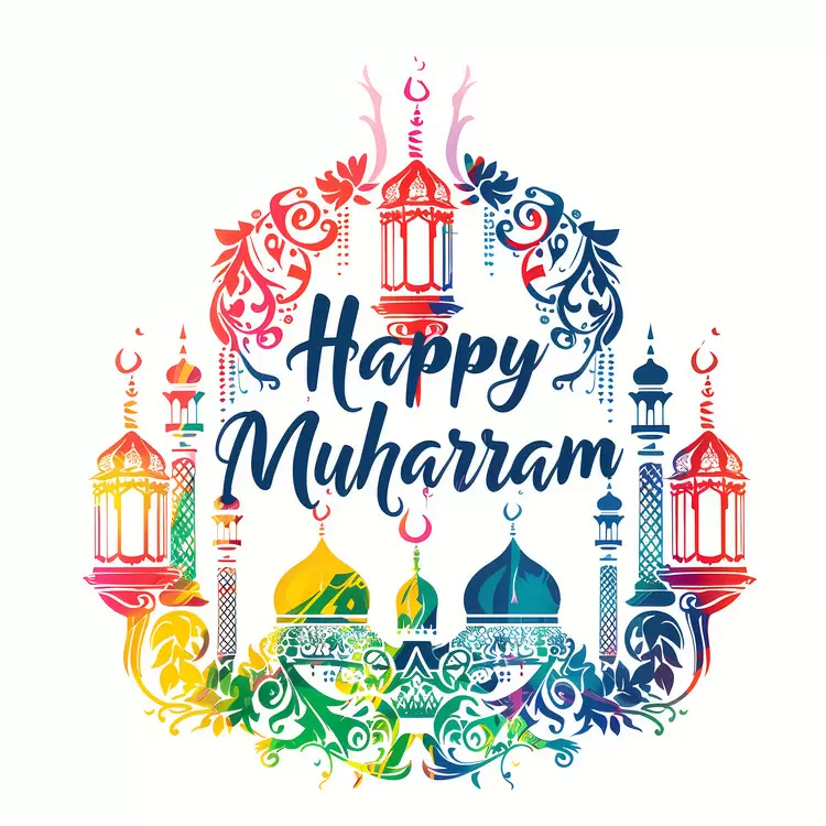 religious event decorated background ornate patterns islamic celebration Happy Muharram