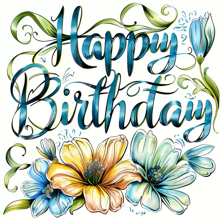 personalized happy birthday artistic elegant colorful