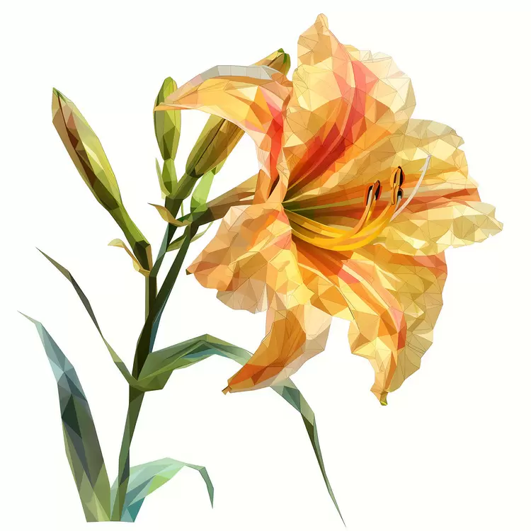 Botany Pistil Orange Petals Foliage