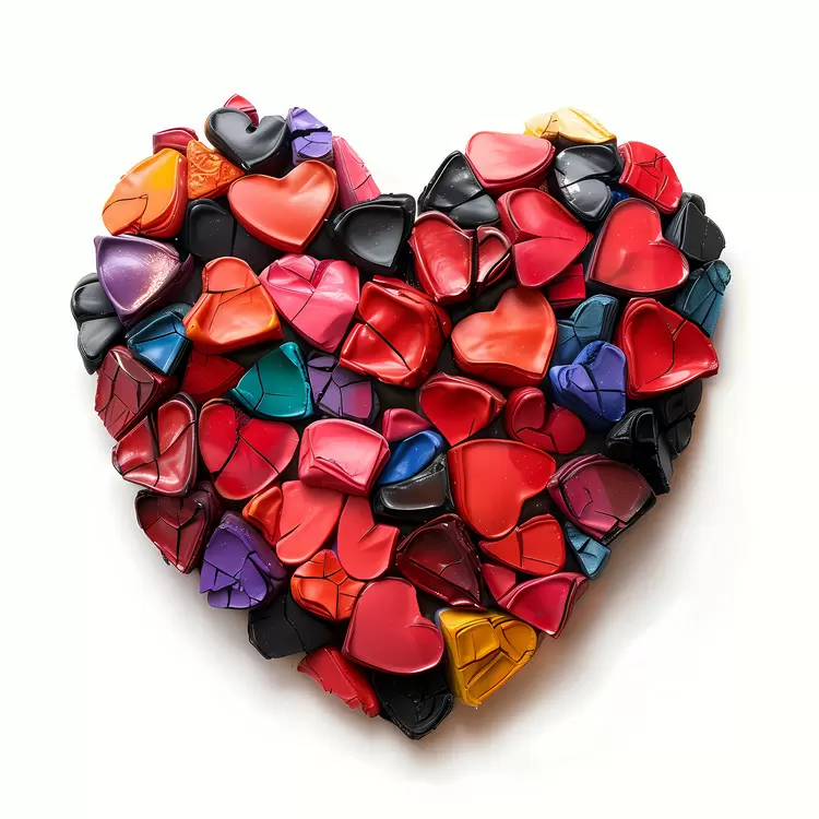 hodgepodge multicolored many rainbow love heart