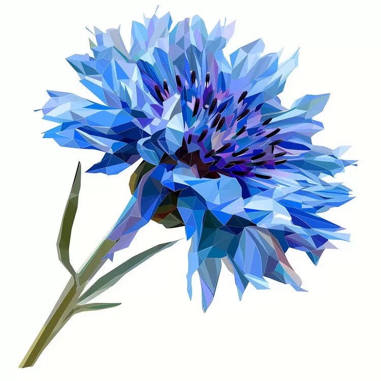 Fine art Polychrome Low poly Floral illustration Watercolor art