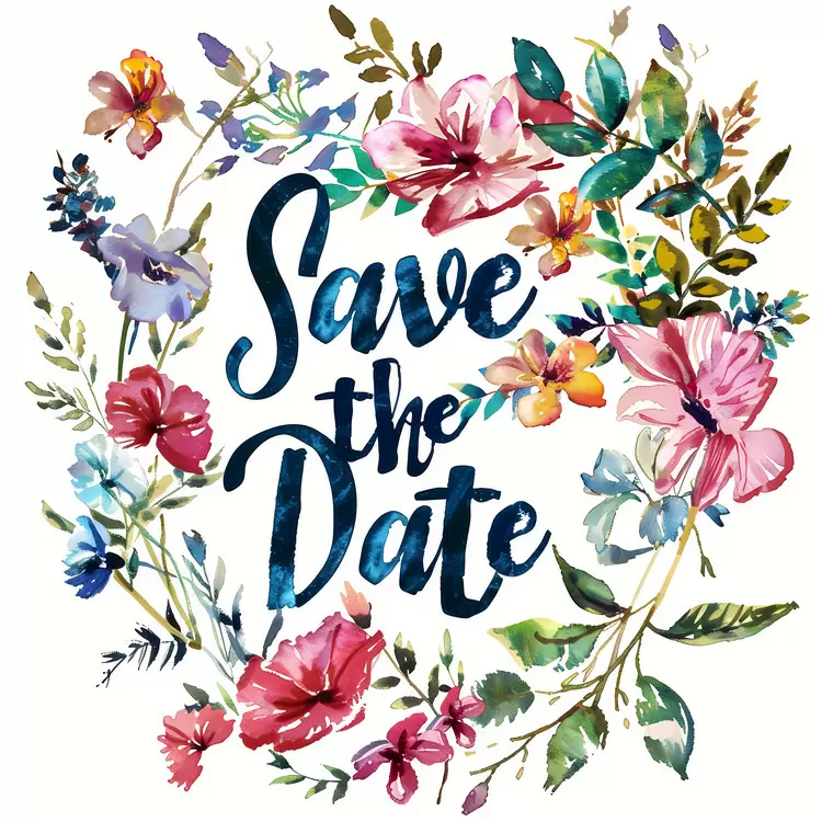 Watercolor wedding invitation Floral save the date card Floral wedding invitation Botanical save the date design