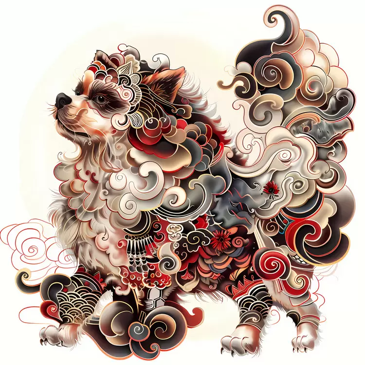 Asian Chinese Zodiacs Stylized Colorful Ornate