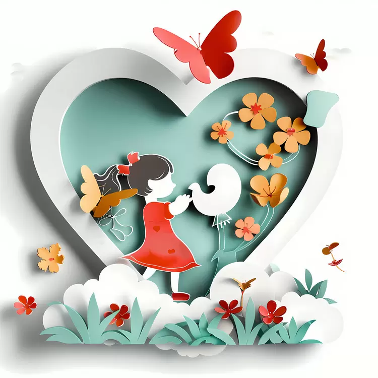 digital art imaginative whimsical flower paper craft