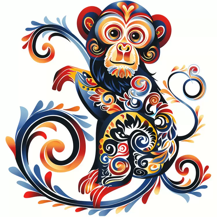 decorative colorful whimsical intricate flowing
