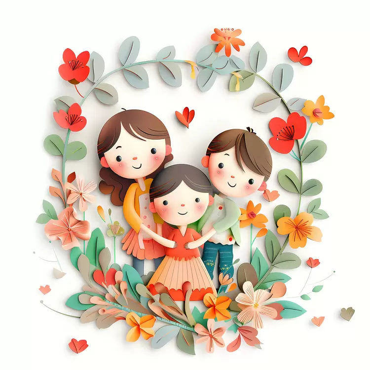 kids children family love flowers