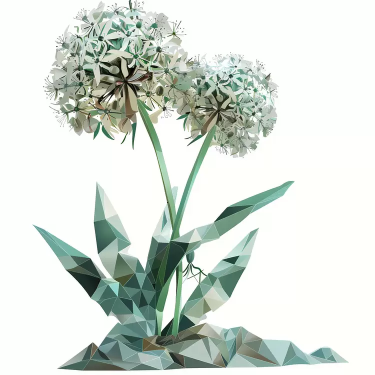 Polygonal High Resolution Detailed White Stylized