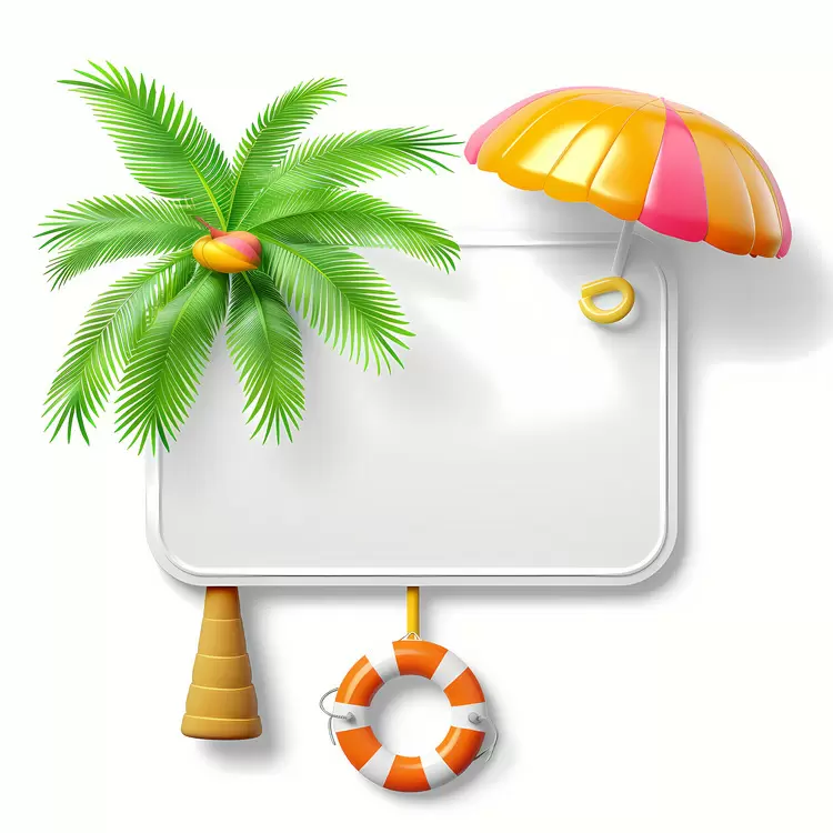 coconut tree island boardwalk sign board lifesaver