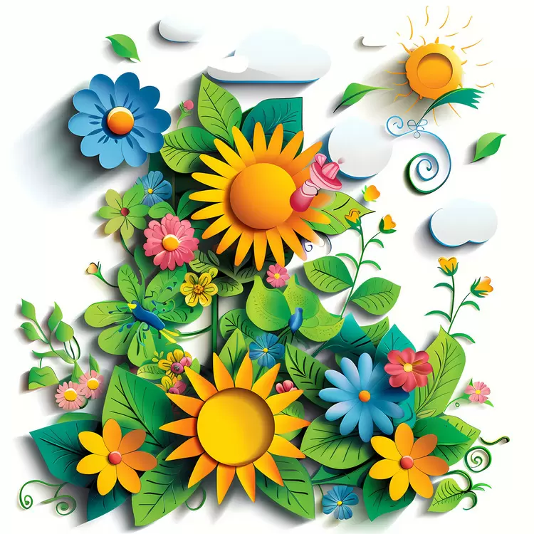 leaves clouds foliage flora flowers