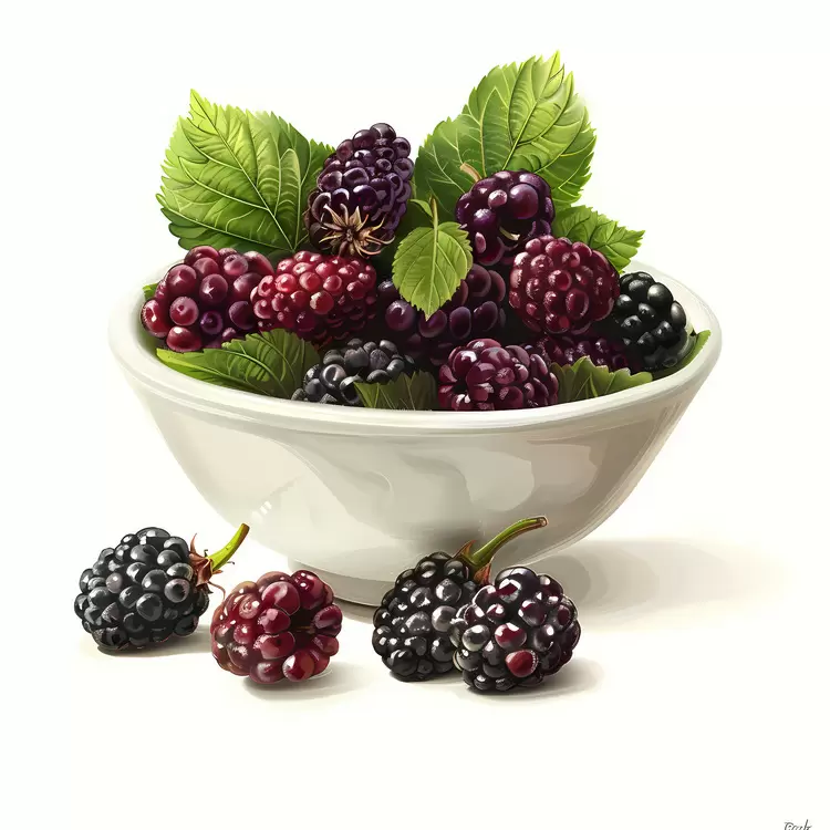 Sweet mulberries Blackberries Fresh Juicy