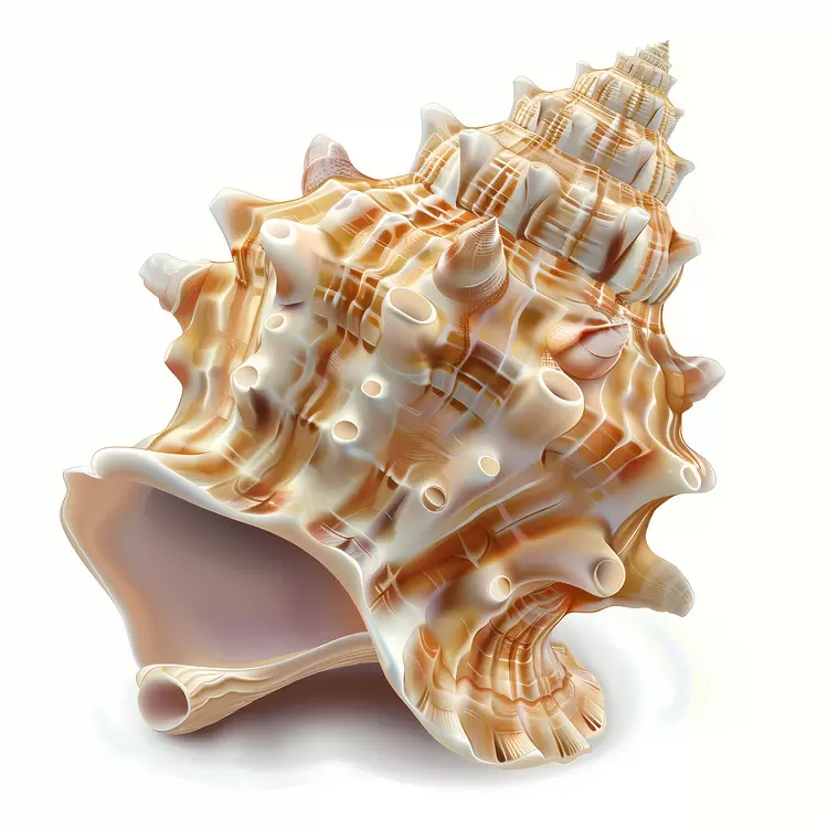 White shell Sculpture on a white background Sculpture on a white background
