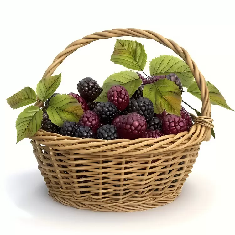 Close up shot of ripe blackberries mulberries Berries as part of a healthy meal ripe fruits in basket Ripe blackberries in a basket
